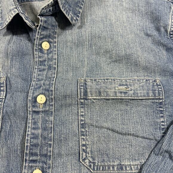 American Eagle Button Up Shirt Mens XXL Blue Denim Casual‎ Outdoor Preppy Office - Picture 2 of 10